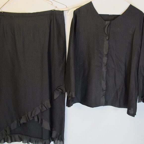 David Didart black 2-piece linen skirt and topXL